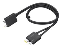 Lenovo Split Cable - Câble Thunderbolt - USB-C/jack d'alimentation CC pour 24 pin USB-C, Slim Tip - Thunderbolt 4 - 70 cm - noir - pour ThinkCentre M75t Gen 2 11W5 4X91K16970