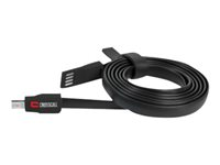 Crosscall - Câble USB - Micro-USB de type B (M) pour USB (M) - USB 2.0 - 1.2 m - plat - noir/rouge CP.PE.NR000