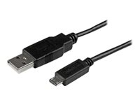 StarTech.com Câble de charge /synchronisation mobile USB A vers Micro B slim de 1 m - Cordon USB 2.0 pour smartphone / tablette M/M - Noir - Câble USB - Micro-USB de type B (M) pour USB (M) - USB 2.0 - 1 m - noir USBAUB1MBK