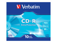 Verbatim - 10 x CD-R - 700 Mo (80 min) 52x - boîtier CD étroit 43415