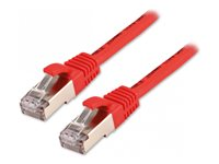 MCL - Câble réseau - RJ-45 (M) pour RJ-45 (M) - 15 cm - 7.5 mm - S/FTP - CAT 8 - sans crochet - rouge FCC8BMSF-0.15M/R