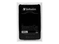 Verbatim Store 'n' Go Hard Drive for Macs - Disque dur - 500 Go - externe (portable) - USB 3.0 - 5400 tours/min - noir brillant 53040