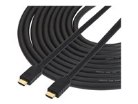 StarTech.com 15m(50ft) HDMI 2.0 Cable, 4K 60Hz Active HDMI Cable, CL2 Rated for In Wall Installation, Long Durable High Speed Ultra-HD HDMI Cable, HDR 10, 18Gbps, Male to Male Cord, Black - Al-Mylar EMI Shielding (HD2MM15MA) - Câble HDMI - HDMI mâle pour HDMI mâle - 15 m - support 4K - pour P/N: ST122HD202, ST124HD202 HD2MM15MA