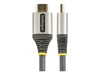 StarTech.com 20in (0.5m) Premium Certified HDMI 2.0 Cable with Ethernet, High-Speed Ultra HD 4K 60Hz HDMI Cable HDR10, ARC, HDMI Cord For Ultra HD Monitors, TVs, Displays, w/ TPE Jacket - Durable HDMI Video Cable (HDMMV50CM) - Premium High speed - câble HDMI avec Ethernet - HDMI mâle pour HDMI mâle - 50 cm - blindé - gris, noir - passif, support pour 4K60Hz (3840 x 2160) HDMMV50CM