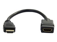 StarTech.com Cable de protection pour port HDMI Ultra HD 4k x 2k - M/F (HDMIEXTAA6IN) - Câble HDMI - HDMI mâle pour HDMI femelle - 15 cm - noir - pour P/N: CDP2HDMM2MB, DP2HDMM2MB, HDDVIMM3, HDMM1MP, HDMM2MP, HDMM3MP, HDPMM50, MDP2HDMM2MB HDMIEXTAA6IN
